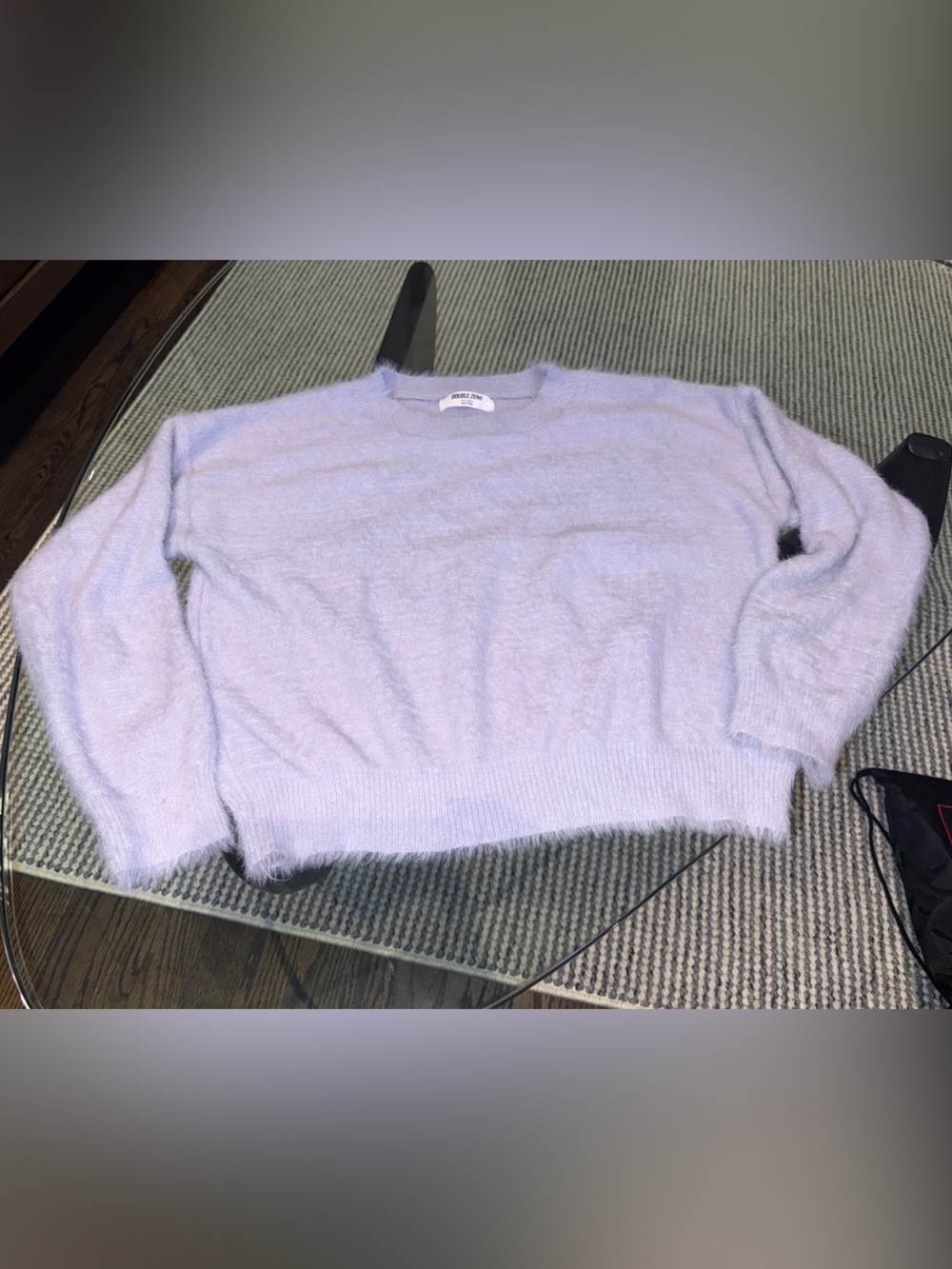Double Zero Lilac Fuzzy Crewneck Sweater